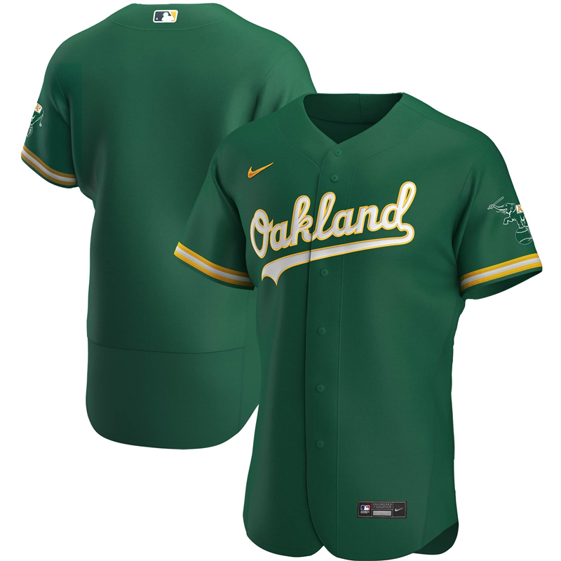 2020 MLB Men Oakland Athletics Nike Kelly Green 2020 Authentic Official Team Jersey 1
